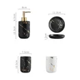 thumbnail image 7 of Ceramic Marble Pattern Liquid Soap Bottles Bathroom Shampoo Shower Gel Hand Wash Bottle Hotel Room Disinfection Press Bottle (4pcs-white), 7 of 7
