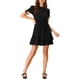 thumbnail image 2 of INSPIRE CHIC Vestido Mini A-Line de Verano con Volantes Texturizados para Mujeres Negro M, 2 of 6