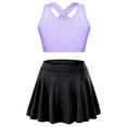 thumbnail image 2 of iiniim Girls Tennis Golf Sports Outfit Sleeveless U Neck Tank Top with Pleated Skort Skirt Set Tracksuit Size 4-14 Lavender&Black 8, 2 of 7
