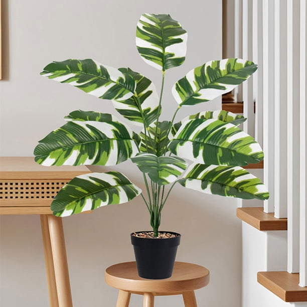 Plantas Artificiales de Interior con Macetas, Follaje Verde Realista, Ramas Ajustables, Impermeables, Adecuadas para Decoración de Hogar u Oficina, 65cm/25.59in