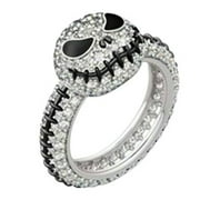 MAINSTREET CLASSICS Nightmare Before Christmas Jack Face Rhinestone Stainless Steel Band Ring Size 9