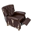 thumbnail image 6 of The Pioneer Woman Harper Pushback Leather Recliner with Whiskey & Faux Cowhide Upholstery, 6 of 16