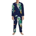 thumbnail image 3 of Sikiie Astronaut Dinosaur and Space Mens Pajama Set, Soft Warm Long Sleeve Sleepwear, Cozy Button-Down Pjs for Men-Small, 3 of 7