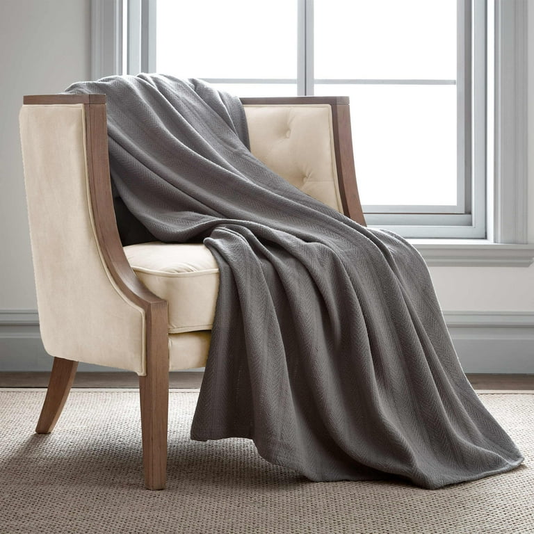 Vellux 100 Cotton Blanket Soft Breathable Cozy Lightweight Thermal Blanket All Season Queen Size Blanket Perfect for Layering Bed Couch