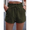 thumbnail image 2 of Yubnlvae Women's Summer Shorts - High Waist Casual Elastic Waist Shorts Green M, Women Elastic Summer Womens Casual Shorts Shorts And High Solid Waist Women's Shorts, 2 of 5