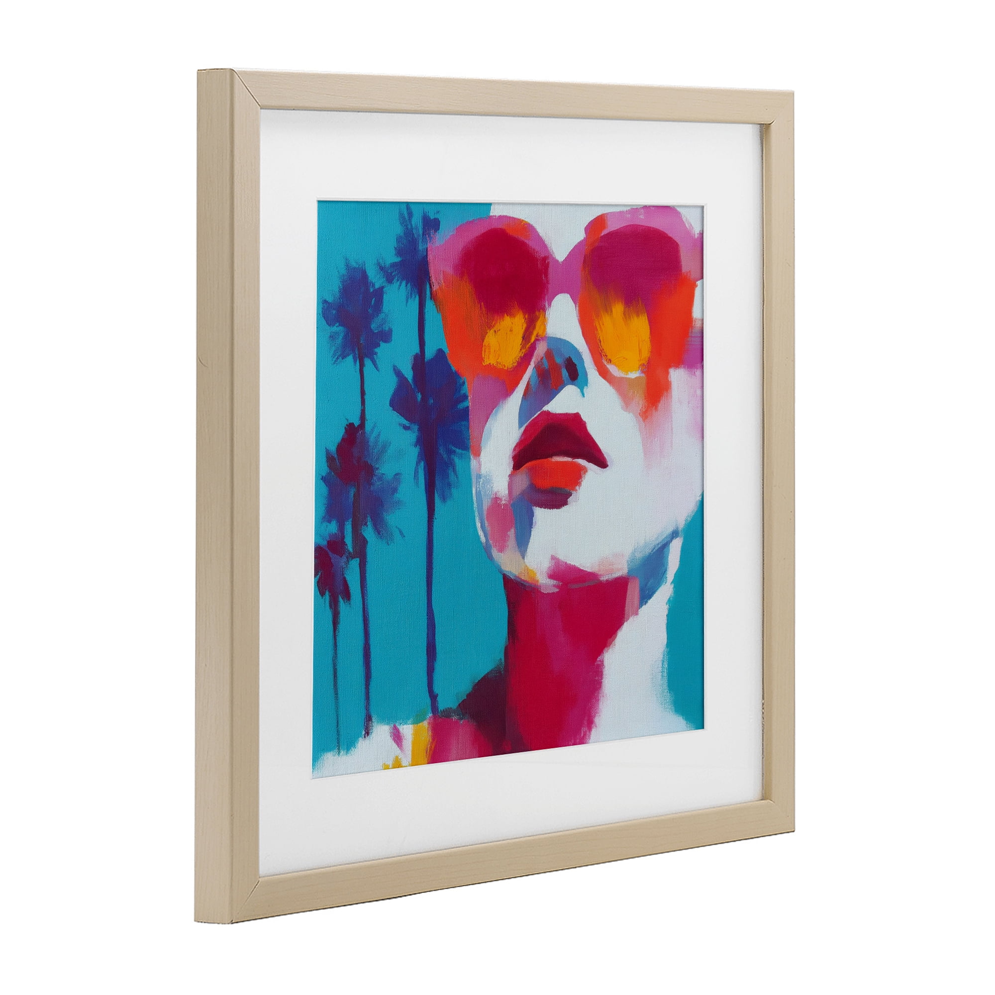 Stupell Industries Expressive Palm Tree Gaze Birch Framed Print Under Glass, design by Chromatic Storm Studio