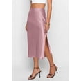 thumbnail image 4 of PRETTYGARDEN Womens Satin Skirt Summer Silk Business Casual High Waisted A Line Flowy Work Wedding Cocktail Midi Skirts, 4 of 8