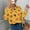 Yellow, variant on Women's Butterfly Print Shirts Tops Long Sleeve Lapel Button Down Blouse Fall Casual Fitted Womens Casual Tops