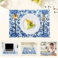thumbnail image 5 of Blue and White Porcelain Reversible Placemat Non Slip Coffee Mat 18x12 Inch for Dining, Kitchen, Coffee, 5 of 9