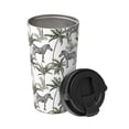 thumbnail image 2 of Fotbe Palm Trees Zebra Printed Insulated Travel Coffee Mug Spill Proof Leak Proof Stainless Steel Coffee Tumbler Reusable Coffee Cups with Lids Thermos, 2 of 8