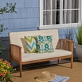 thumbnail image 2 of GDF Studio Oliver Outdoor Acacia Wood Loveseat, Brown and Cream, 2 of 9