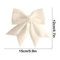 thumbnail image 3 of HomeDM 2 Pcs Shiny Christmas Bows, 5.9"x 4.7" Christmas Tree Bows Wreath Decorative Pendant White Xmas Bows for Christmas Tree Front Door Garland Outdoor Decor, 3 of 6