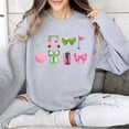 thumbnail image 3 of Girly Golf Graphics Sweatshirt for Women Preppy Golfing Sweater Gray Sweatshirt Adult X-Large, 3 of 4