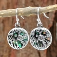 thumbnail image 1 of Cheers Creative Turtle Faux Abalone Shell Round Pendant Women Hook Earrings Jewelry, 1 of 2