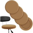 thumbnail image 1 of Round Bar Stool Covers Washable Stool Cushion Slipcover Elastic Bar Chair Covers for 14-17 Inch Chair (Camel Color, 4), 1 of 7