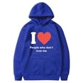 thumbnail image 1 of Penkiiy Chandail à Capuche Unisexe pour Hommes, Imprimé Saint-Valentin, Bleu, 1 of 2