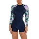 thumbnail image 1 of Augper Women's Oversize Zipper Sports Swimwear Conservative Panel Color Sunscreen Swimwear Diving Suit Surfing Suit, 1 of 5