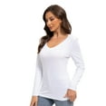 thumbnail image 5 of Long Sleeve Shirts for Women Sexy V Neck Tops Fitted Tight T Shirts Basic Tee, 5 of 6
