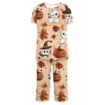 thumbnail image 4 of JOANKDMI 2 Piece Womens Cute Magic Cat and Fall Leaves Pajamas Set Pumpkin Print Short Sleeve Loungewear for Autumn Trick-or-Treat Halloween Party Dress Up Outfit, S-3XL, 4 of 6