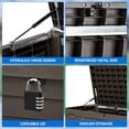 thumbnail image 4 of Dextrus Classic Outdoor Waterproof 120 Gallon Resin Deck Box, Dark & Brown, 4 of 5