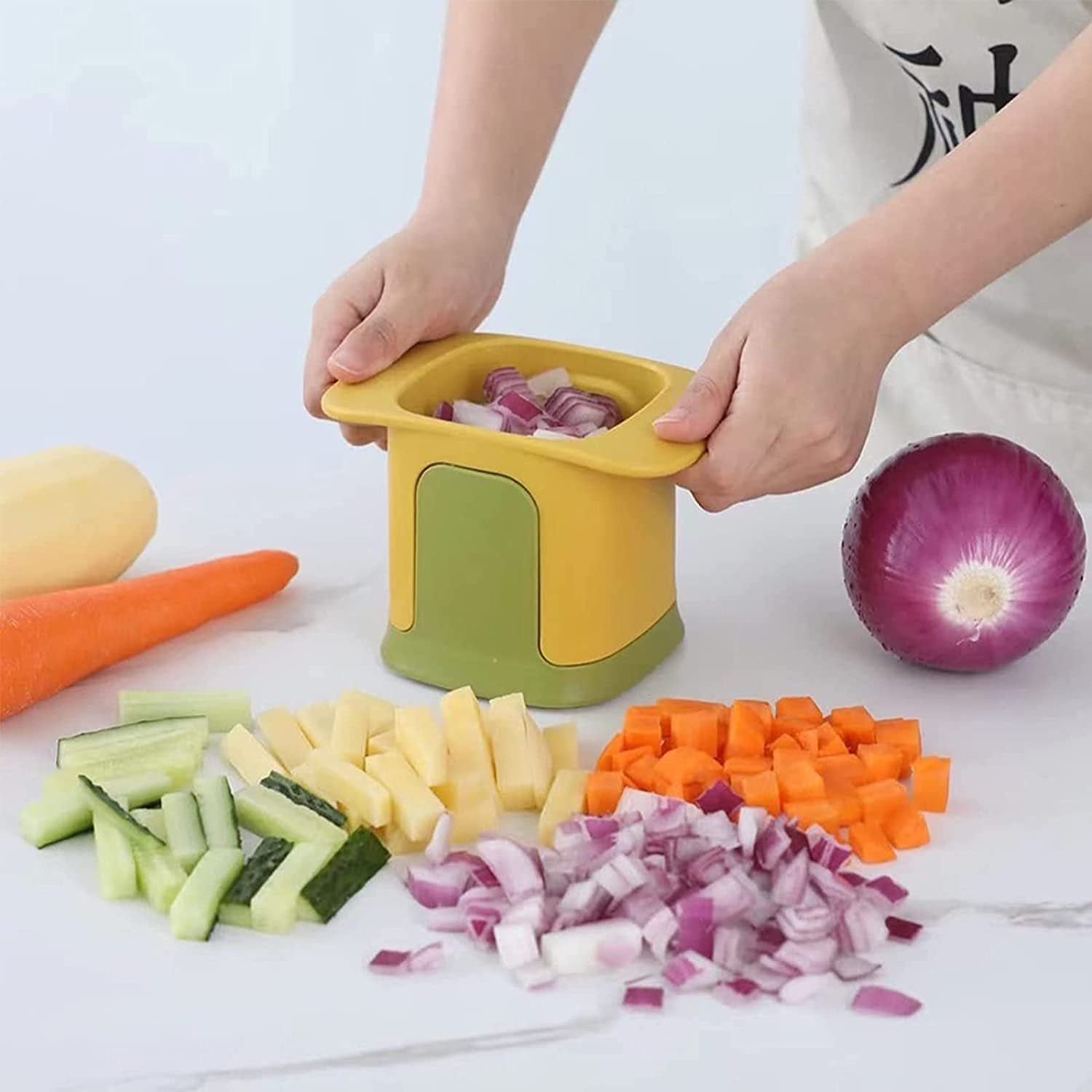 ZUMUSEN 2 In 1 Vegetable Chopper For Dicing And Dividing,Slicer