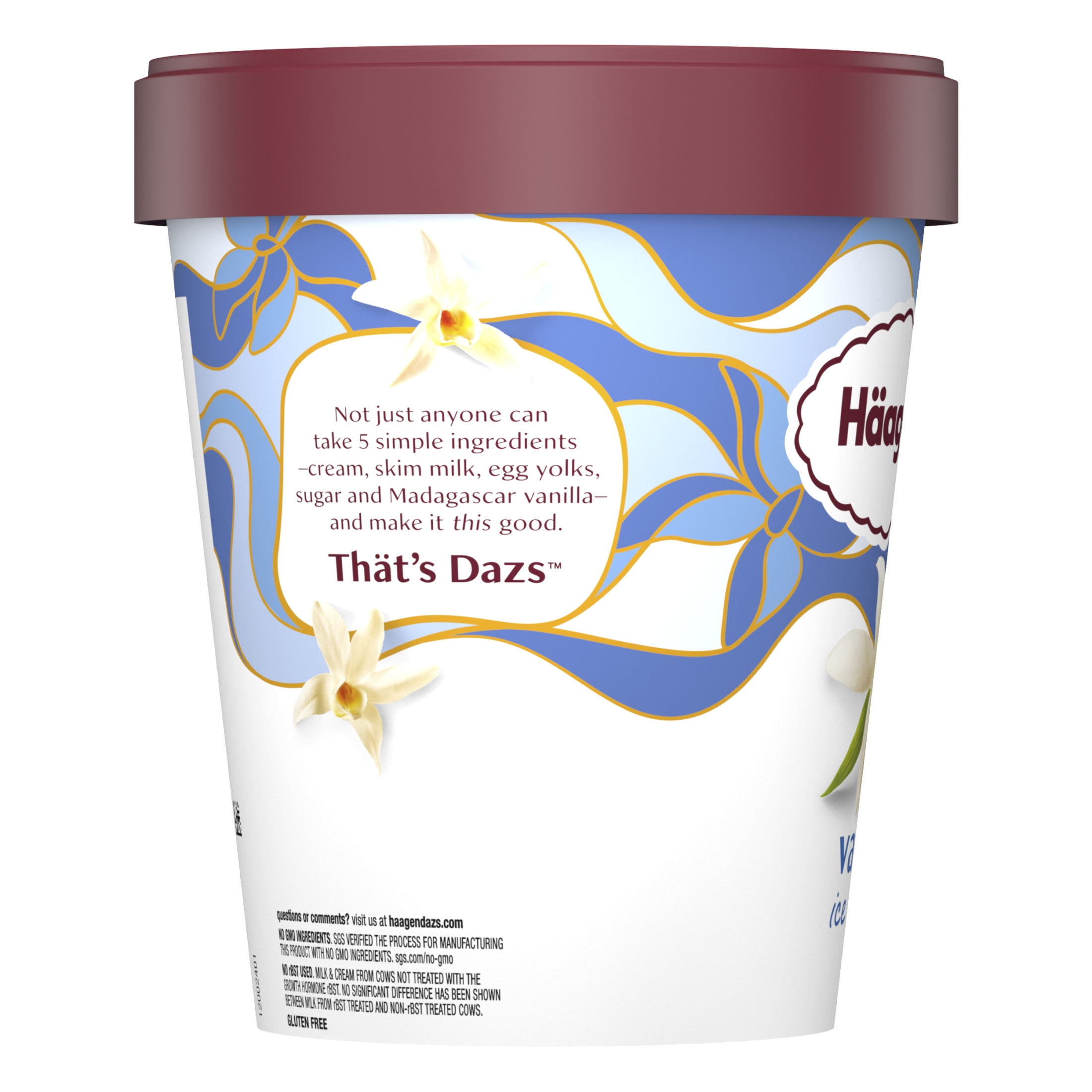 Haagen Dazs Vanilla Ice Cream, Gluten Free, Kosher, 28oz