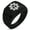 Black, variant on Stainless Steel Radioactive Gear Geometric Pattern Step-Down Biker Style Polished Ring