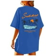 thumbnail image 3 of Puliio Womens T Shirts Beach Oversized Graphic Short Sleeve Crewneck Tee Summer Holiday Retro Baggy Shirts Tops, 3 of 7