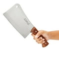 thumbnail image 6 of Meat Cleaver Bone Chopper for Chef, Meat Cutting - Heavy Duty Butcher Knife with Wooden Handle for Kitchen (8 Inch), 6 of 10