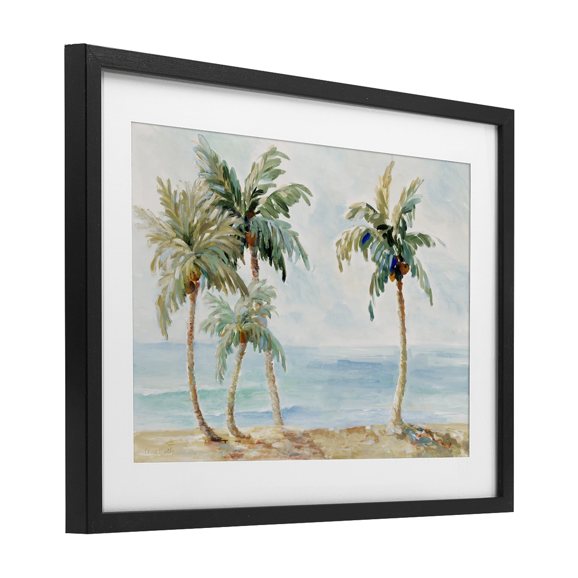Stupell Industries Palm Trees in Paradise Black Framed Print Under Glass, design by Lanie Loreth