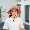 thumbnail image 4 of Rciityk Sun Hats for Women Women's Ponytail Bucket Hat Outdoors Sun Protection Mesh Wide Beach Fishing Hat with Chin-strap - Spring/Summer Savings Clearance, 4 of 4