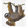 thumbnail image 3 of Ambesonne Animal Shower Curtain, Lazy Sloth Bear Cartoon, 69"Wx75"L, Grey, 3 of 5