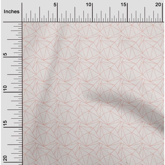 oneOone Cotton Jersey Peach Fabric Stripe|Dot & Triangle Shape Geometric Sewing Material Print Fabric By The Yard 58 Inch Wide