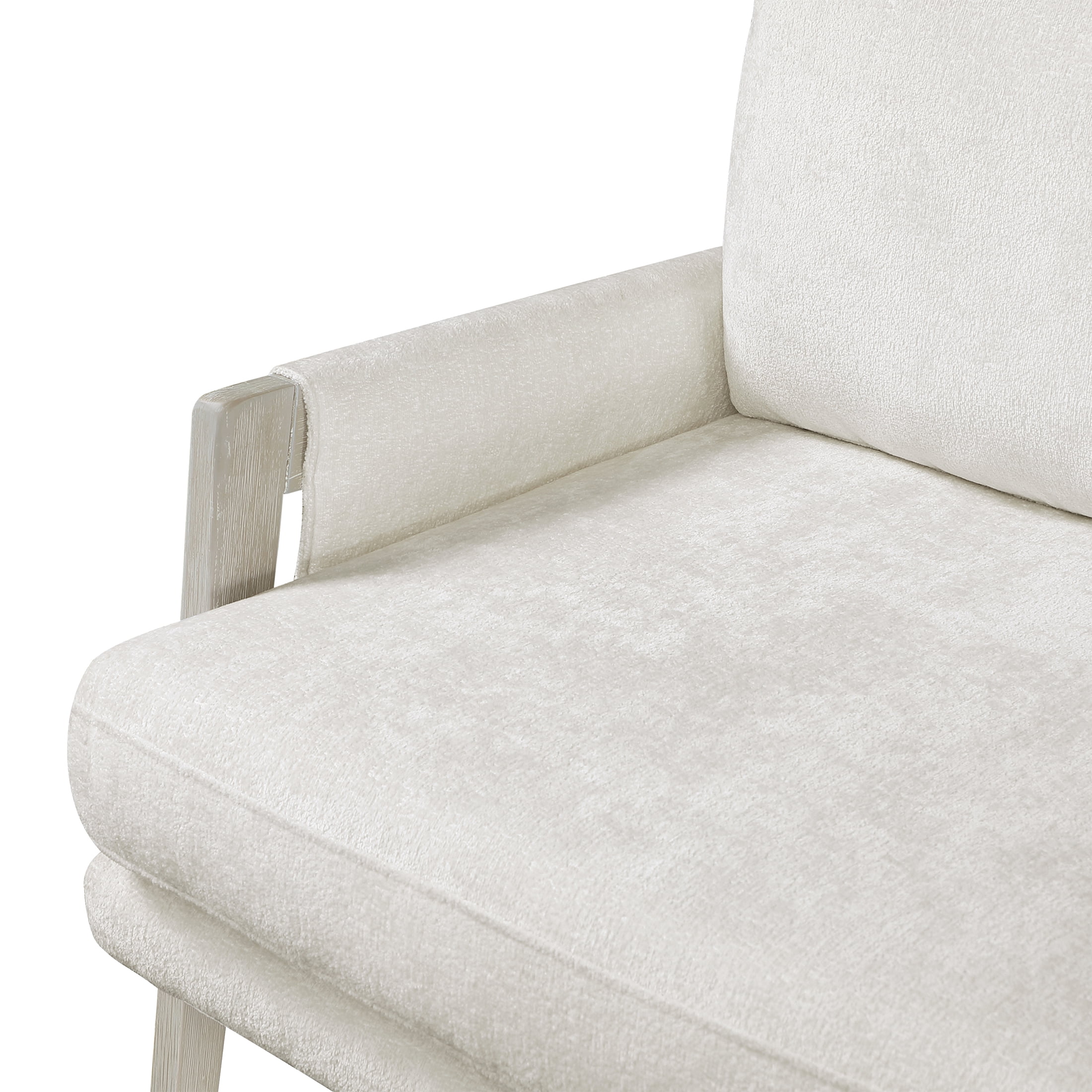 OakvillePark Glentop Wood Frame Chenille Accent Chair, Cream