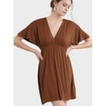 thumbnail image 2 of Made by Johnny Women's Airy Short Sleeve Kimono Style Deep V Neck Dress Top S-3XL Plus Size S RUST, 2 of 6