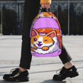 thumbnail image 2 of Wukai Corgi In Sushi Roll Print 15Inch Student Backpack, Multi-compartment Waterproof Lightweight Backpack, Suitable for School, Office, Sports, Unisex, 2 of 6