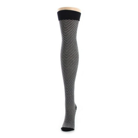 MeMoi Chevron Knit Over The Knee One Size / Black MF5 874