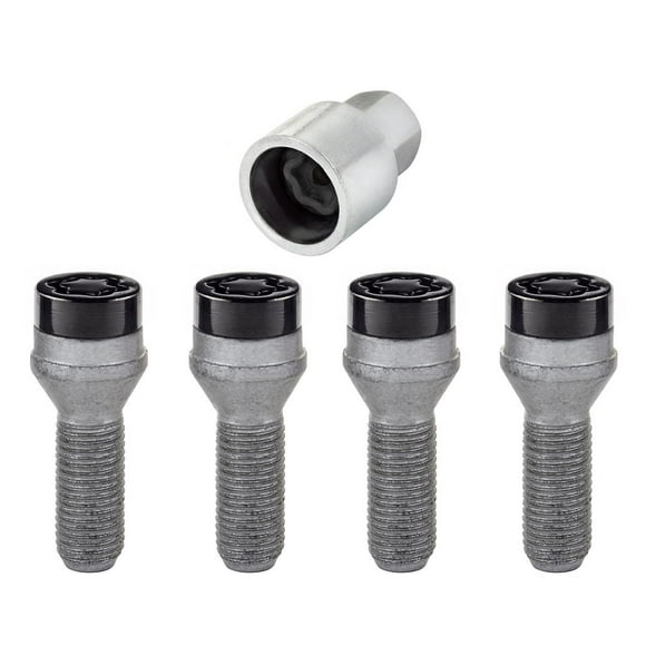 Mcgard 27305 Black Bolt Style Cone Seat Wheel Lock Set, 4 Locks / 1 Key