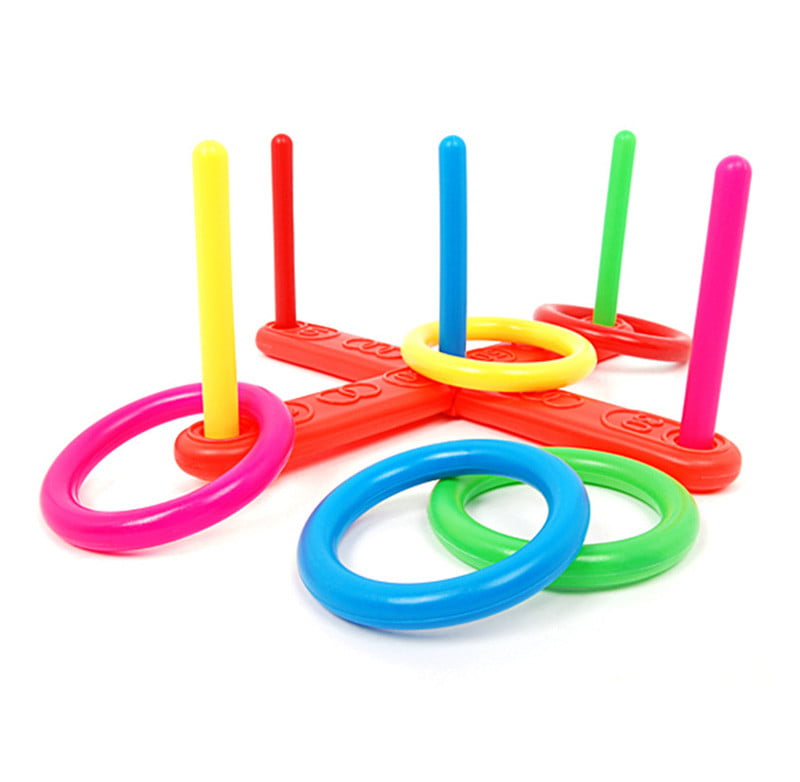 Hoop Ring Toss Plastic Ring Toss Quoits Garden Game Pool Toy Outdoor Play Fun 