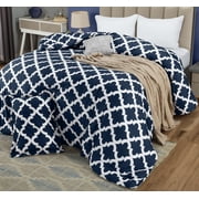 Twin Comforter Set 2 Piece Navy by Utopia Bedding, Printed Comforters Twin Size, Bedding Comforters Sets, Down Alternative Soft Bed Set, 1 Comforter (64 x 88 inches) 1 Pillow Shams (20 x 26 inches)