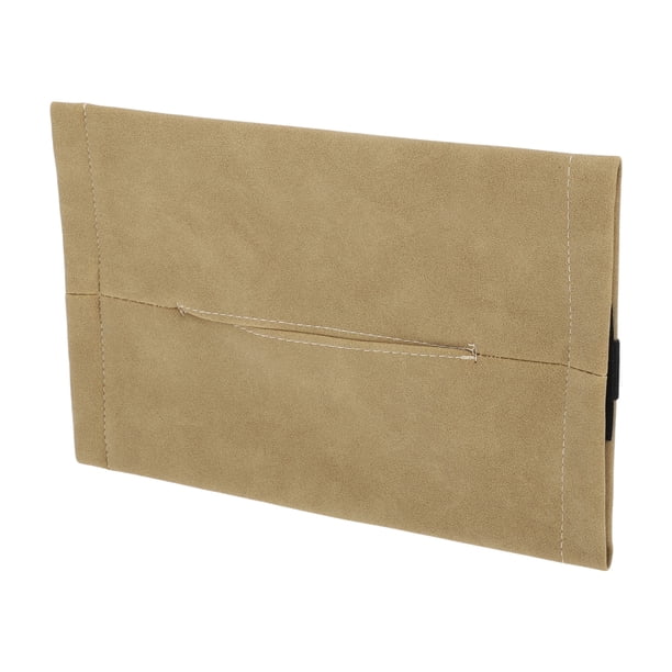Portatissues para Auto, Soporte de Servilletas para Visor del Sol, Portatissues para Reposabrazos de Auto, Funda de Caja de Servilletas de Ante Negro