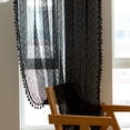 thumbnail image 5 of Nvzi Cortinas elegantes transparentes - 1 cortina negra transparente para sala de estar, 150cm*214cm - Cortinas de encaje para ventana, cortinas transparentes que filtran la luz,, 5 of 5