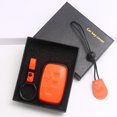 thumbnail image 3 of Key Fob Cover Compatible with Fit for Land Rover Evoque Velar Sport Discovery Freelander 2 LR4 and for Jaguar XF XJ XE F-PACE F-TYPE Zinc Alloy Shell Keychain Case Holder Protector,Orange, 3 of 5