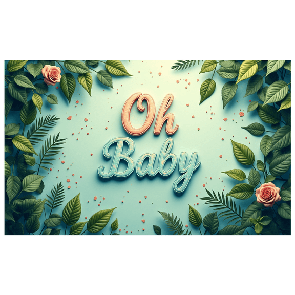 LUUFILx Oh Baby Banner Backdrop Greenery Floral Design Baby Shower Event Party Supplies Photography Props Decors Background Gender Reveal