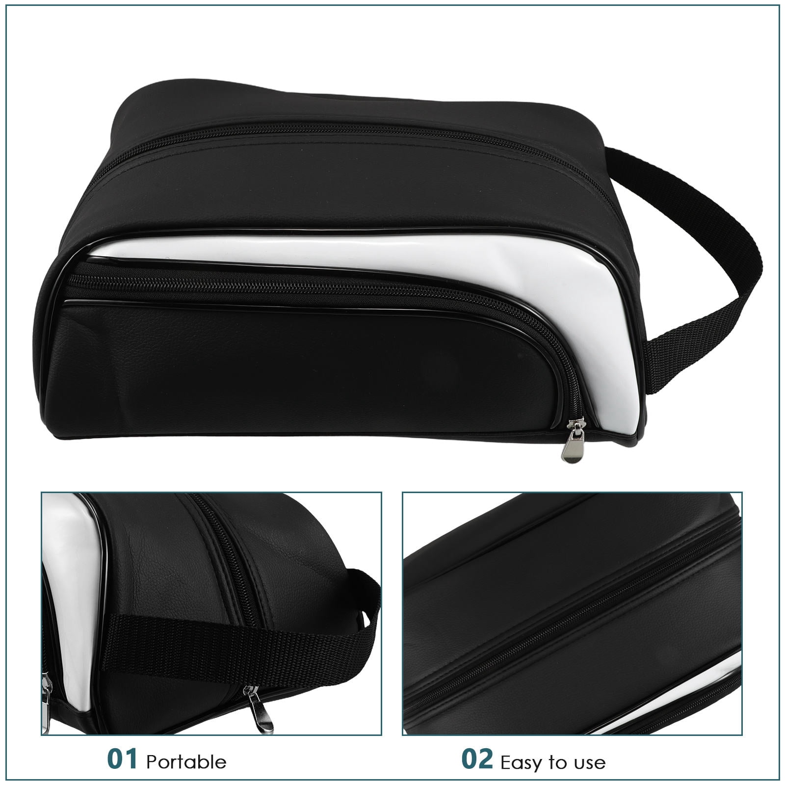 OUNONA Travel Shoe Bag for Golf Shoes, Multi-Purpose PU Carry Bag, 1 Pack, Perfect for Sports and Outdoor Enthusiasts