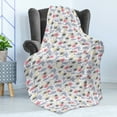 thumbnail image 4 of Paisley Soft Flannel Fleece Throw Blanket, Pink and Grey Flowers Leaves Wildflowers Watercolor Floral Pattern, Cozy Plush for Indoor and Outdoor Use, 50" x 60", Yellow White Grey, by Ambesonne, 4 of 5
