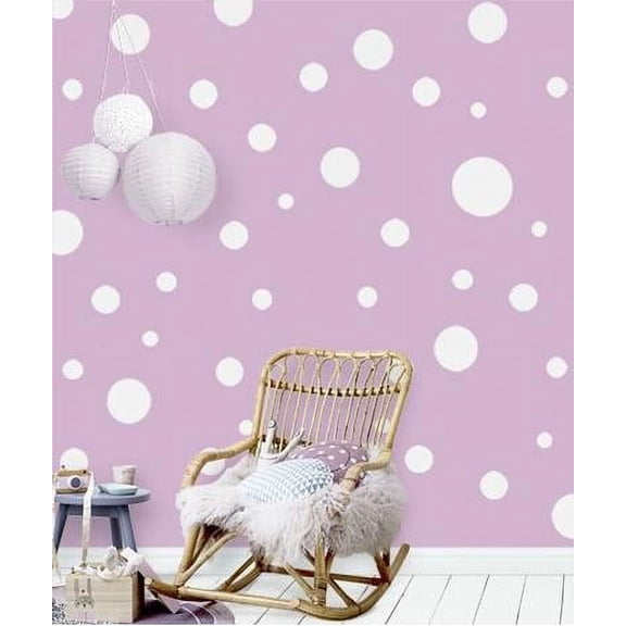 POLKA DOTS  ~ WALL DECAL, HOME DECOR QTY 55 White