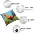 thumbnail image 4 of Nawypu  Throw Pillow Covers Rural Rooster Chicken Chick Foraging Farmhouse Painting Home Decor Long Pillowcases Soft Pillow Case for Sofa Bedroom 2pc, 4 of 6