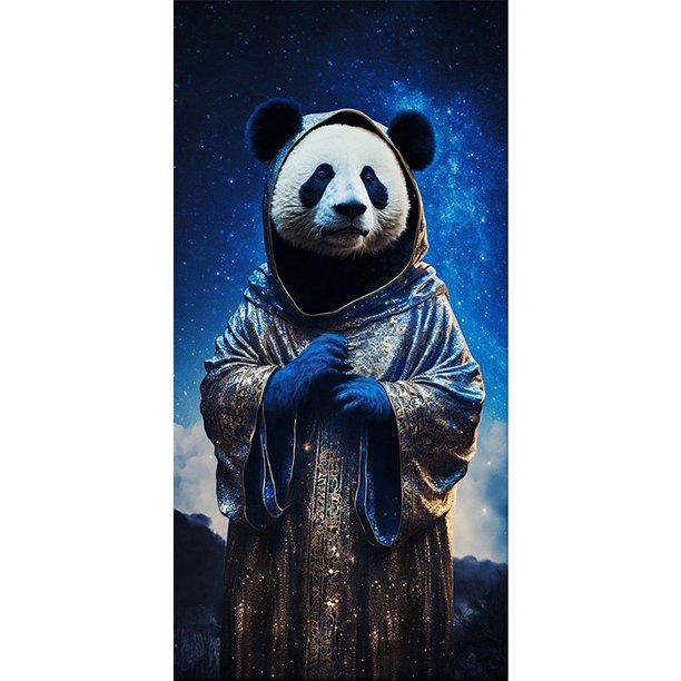 Pintura de diamante 5D DIY completo redondo taladro Panda Kit decoración del hogar arte artesanal FLhrweasw Nuevo