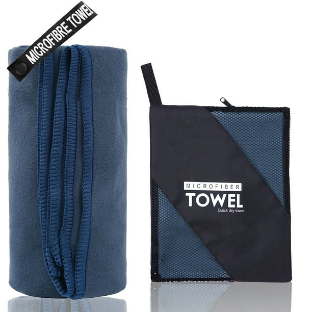 Toalla de viaje de microfibra, suave, ligera y de secado rápido, súper absorbente, compacta, ideal para viajes, deportes y playa, ideal para acampar, mochilas y gimnasio.
